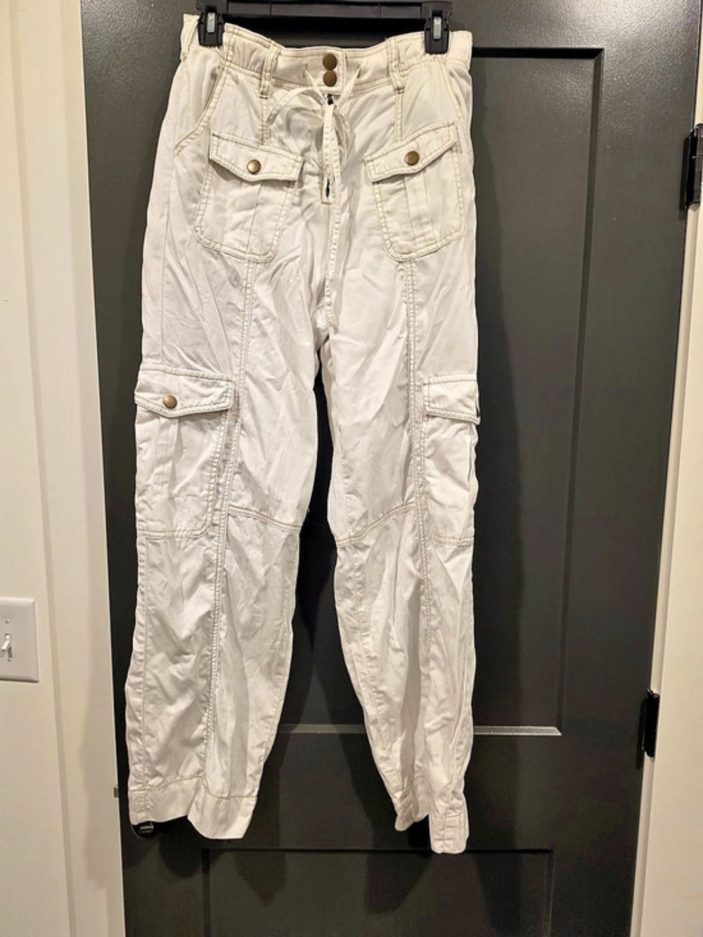 Altar'dstate Women'Small Cargo Jogger Pants in White Size Small